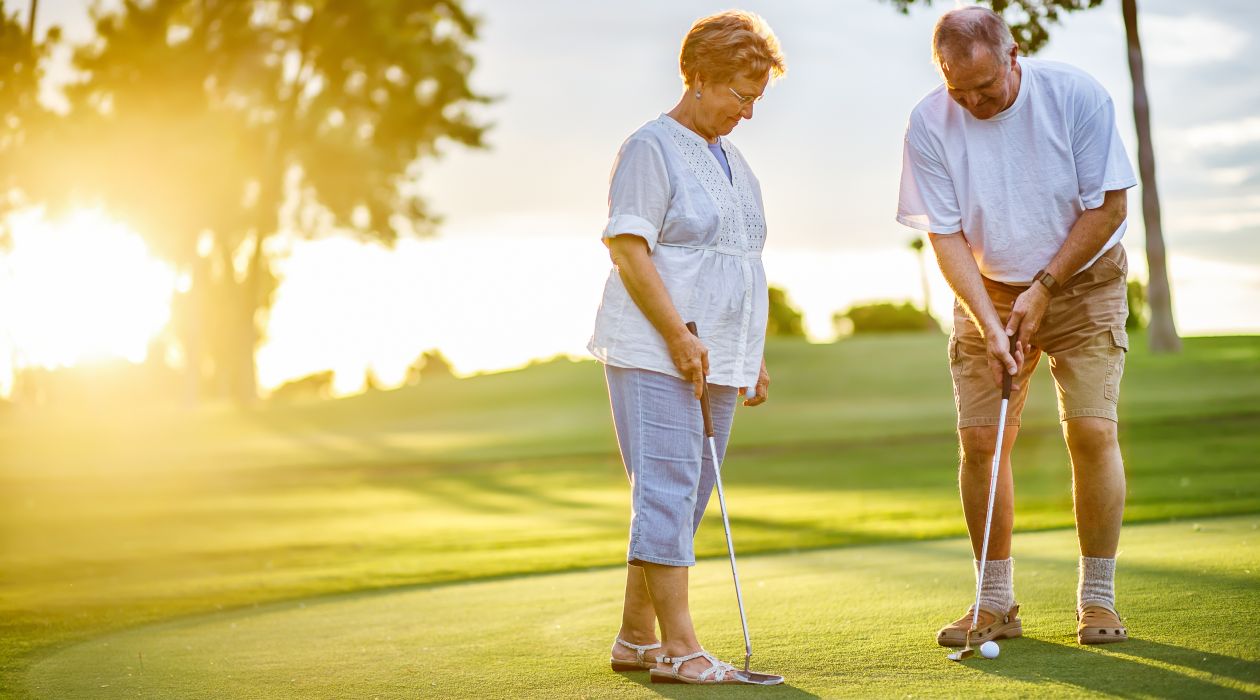 Practice your putting on the challenging and lush greens